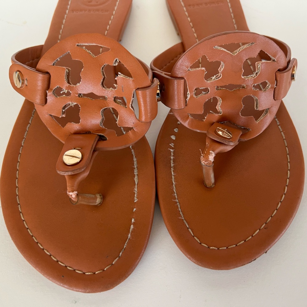 Tory Burch Miller Sandal in Vintage Vachetta Camel Brown, size 39 - Picture 12 of 12